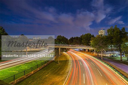 Traffic on the road in a city, Storrow Drive, Boston, Massachusetts, USA