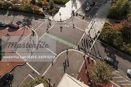 People crossing road, Atlantic Avenue, Boston, Massachusetts, USA