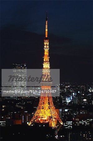 Tokyo Tower and cityscape at night
