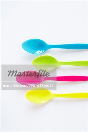 still life of colored spoons