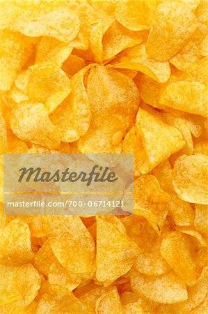 Close-up still life of potato chips Close-up still life of potato chips