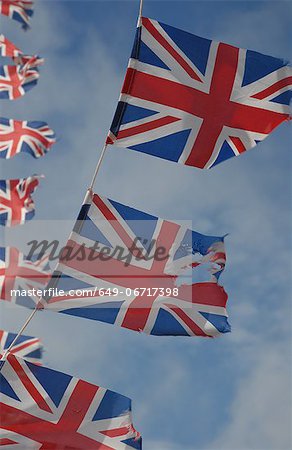 British flags flying in sky