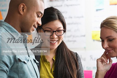 Colleagues discussing business