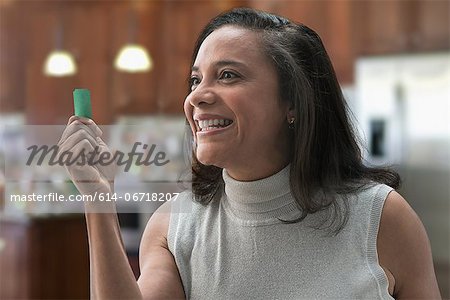 Woman with winning ticket