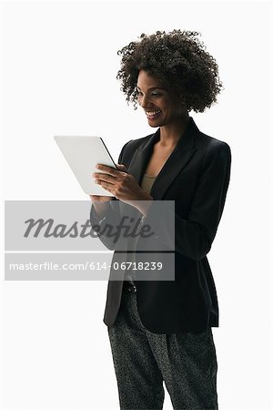 Businesswoman holding digital tablet