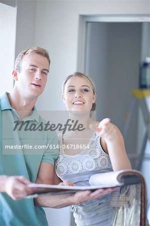 Couple discussing home renovations