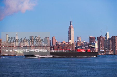 Barge in New York City harbor