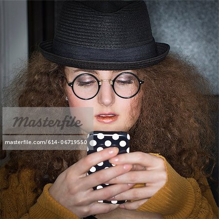 Woman using cell phone