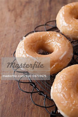 Close up of glazed donuts Close up of glazed donuts
