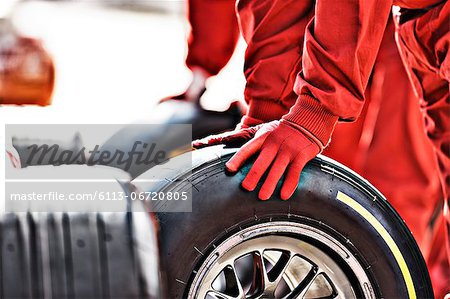 Mechanic working at pit stop