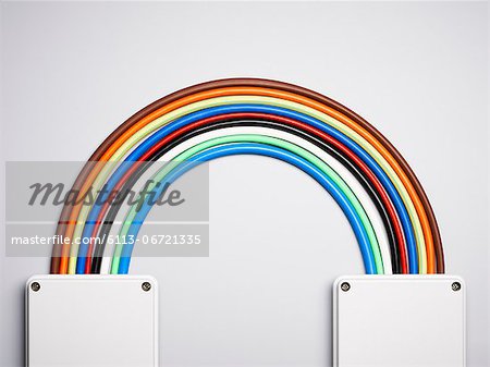 Colorful cords in rainbow shape Colorful cords in rainbow shape