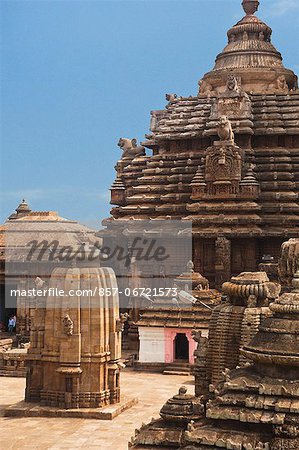 Architectural details of a temple, Lingaraja Temple, Bhubaneswar, Orissa, India