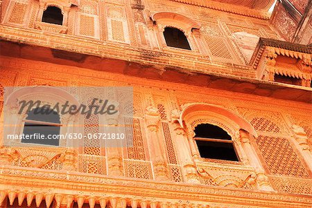 Low angle view of a fort, Meherangarh Fort, Jodhpur, Rajasthan, India