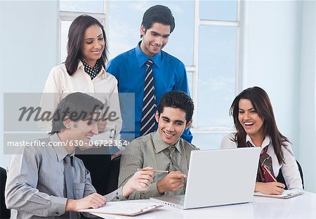 Business executives working in an office