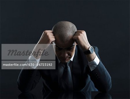 Businessman looking worried