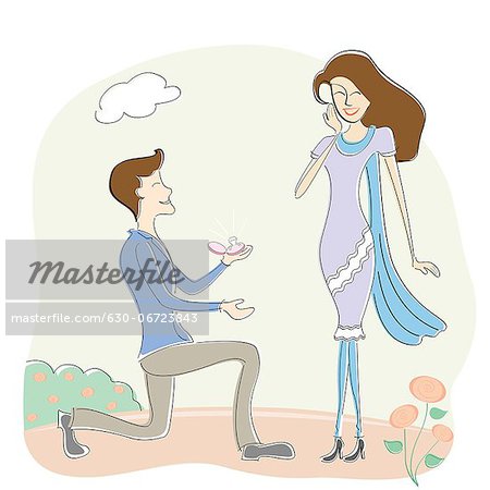 Man proposing a woman