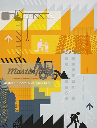 Illustrative representation showing construction industry