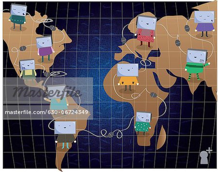 Illustrative representation of global networking