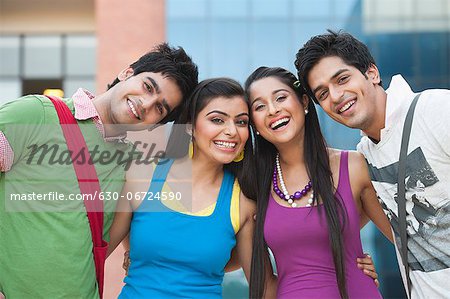 Portrait of university students smiling