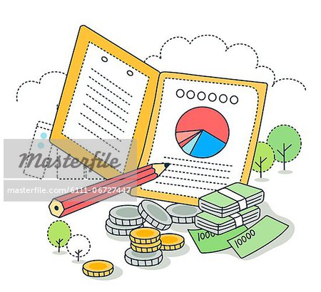 Concept of financial graph through pie chart