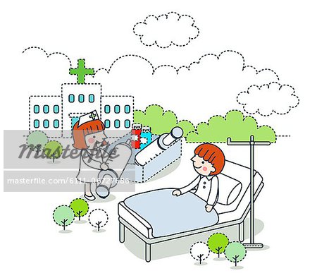 Illustration of nurse with syringe