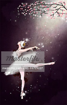 Female Ballerina Dancing Under Tree