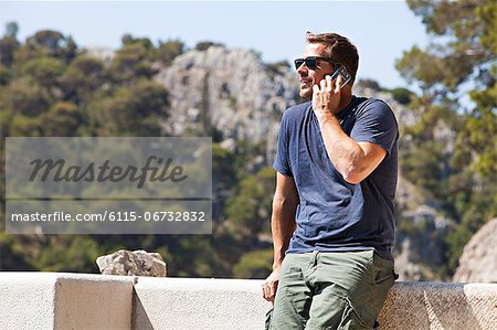 Croatia, Dalmatia, Young man on the phone