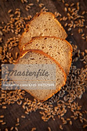 Sliced Bread And Wheat Grains, Croatia, Slavonia, Europe