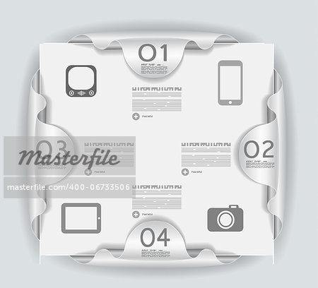 Infographic design for product ranking - original paper geometric shape with shadows. Ideal for statistic data display.