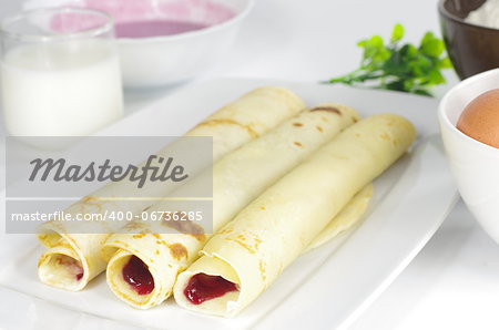 appetizing pancake on white plate