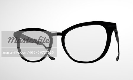classic black glasses isolated on white background
