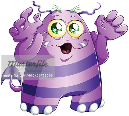 A vector illustration of cute scary purple monster for Halloween.