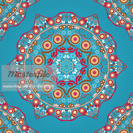 Abstract Indian Element Pattern on Green Blue Background. Vector Illustration.