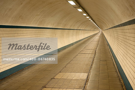 An underground crosswalk under the Schelde river in Antwerpen, Belgium