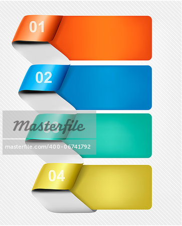 Set of info graphics banners with numbers. Vector illustration