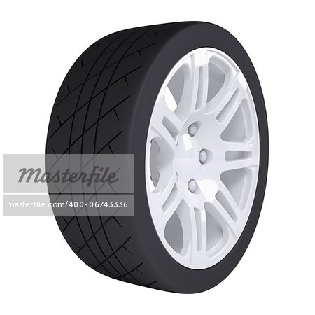 Car wheel. Isolated render on a white background