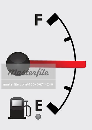 detailed gas tank, half full or half empty. Illustration design