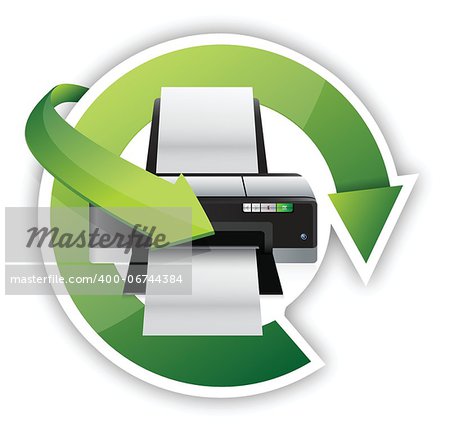 printer cycle graphic illustration design over a white background