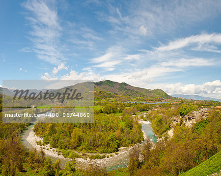 River at the Foothills of Italian Alps, Piedmont