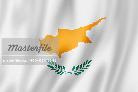 Cyprus flag, three dimensional render, satin texture