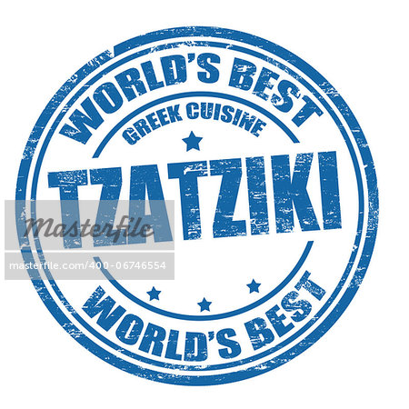 Tzatziki grunge rubber stamp on white background, vector illustration