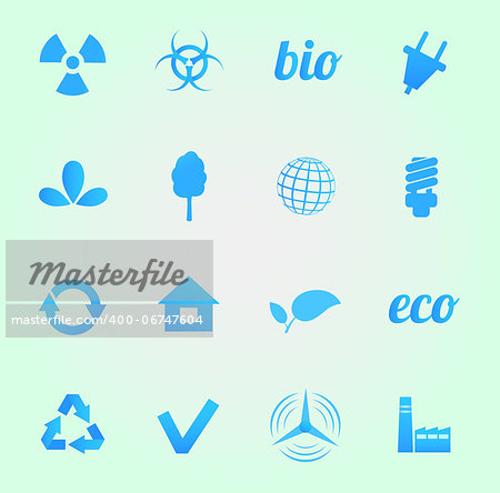 Environment vector icons set