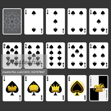 Suit Playing Cards Full Set. Useful As Icon, Illustration And Background For Suit Cards Theme.