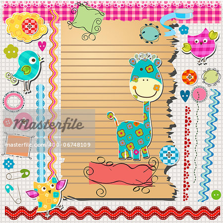 scrapbook kit with cute elements