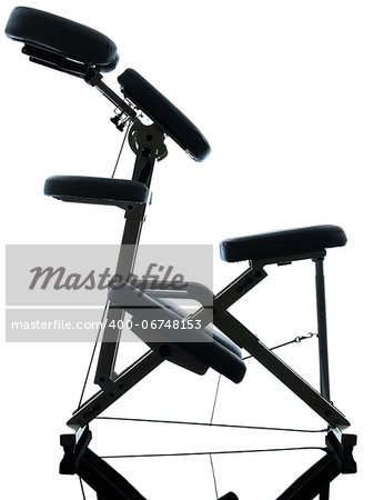 chair massage in silhouette studio on white background