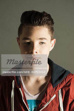 Head and Shoulders Portrait of Teenager, Studio Shot