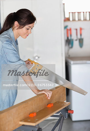 Woman working in workshop