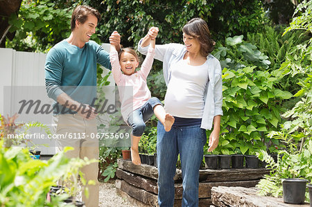 Family walking together outdoors