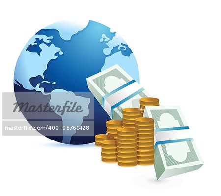 monetary international concept illustration design over a white background