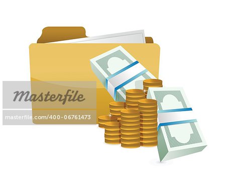 economy investment folder concept illustration design over a white background
